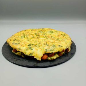 Tortilla de espinacas con chistorra