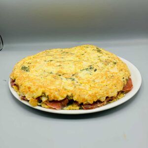 Tortilla de espinacas con jamón serrano